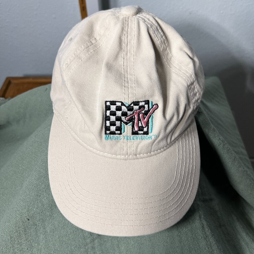 MTV Music Television Taupe Logo Adjustable Ballcap Hat